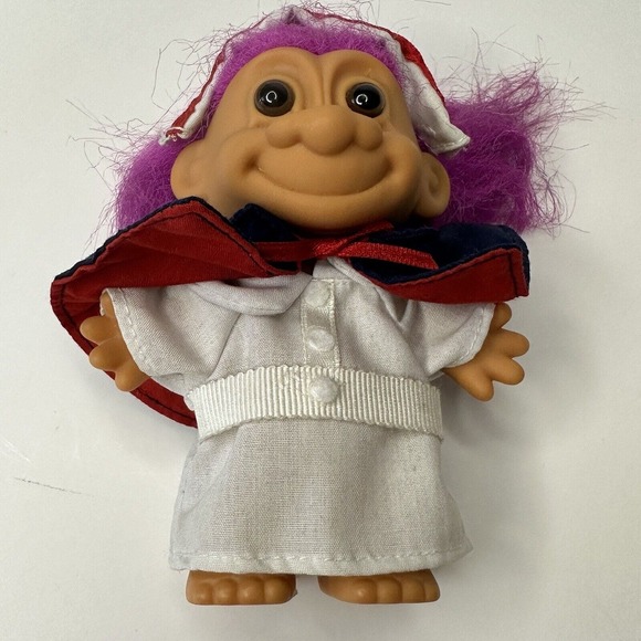 Russ TROLL Doll, Nurse Florence Nightingale, Pink Hair, #18357-1990s VINTAGE - Picture 10 of 12